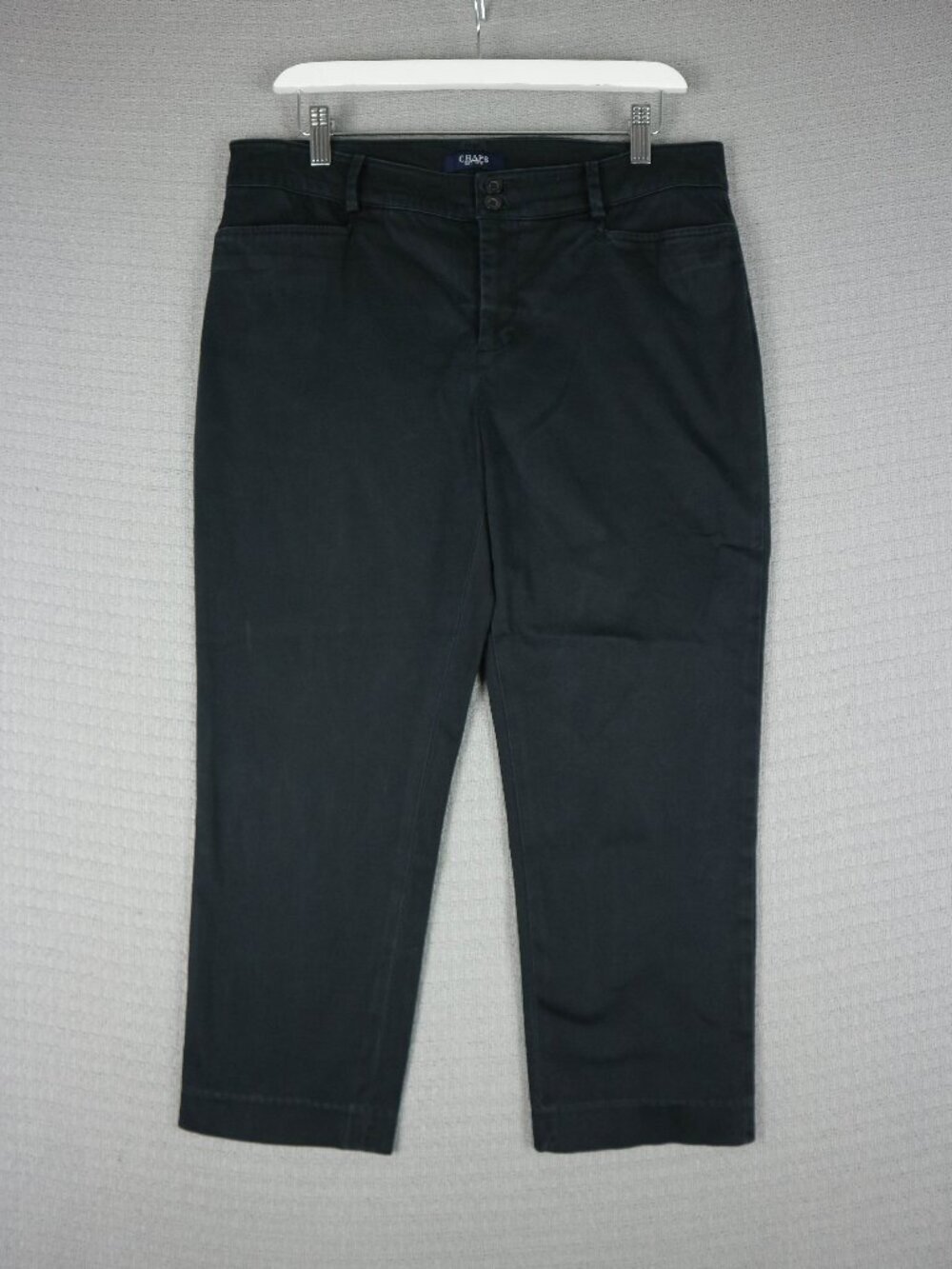 Chaps Ralph Lauren Womens Size 10 Black Cotton Straight Cut Trousers